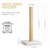 LUTAVOY Paper Towel Holder Kitchen Standing Paper Towel Roll Holder with Marble Base for Bathroom Kitchen Countertop(Gold,White Base KZ20) view 2