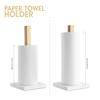 LUTAVOY Paper Towel Holder Kitchen Standing Paper Towel Roll Holder with Marble Base for Bathroom Kitchen Countertop(Gold,White Base KZ20) view 3