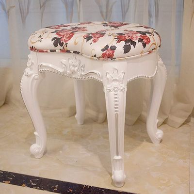 Bedroom Dressing Table Stool Makeup Vanity Stool Baroque Piano Chair Padded Bench Chair with ABS Plastic Steel Legs