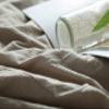 F.Y.Dreams 100% Washed Cotton Duvet Cover for Weighted Blanket 60x80 inches with 16 Ties, Zipper on Long Side/Khaki/Just Duvet Cover view 2