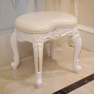 Bedroom Dressing Table Stool Makeup Vanity Stool Baroque Piano Chair Padded Bench Chair with ABS Plastic Steel Legs