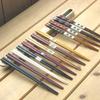 Nagao Hex Chopsticks & Chopsticks Case Set, 9.1 inches (23 cm), Red, Dishwasher Safe, Made in Japan view 3