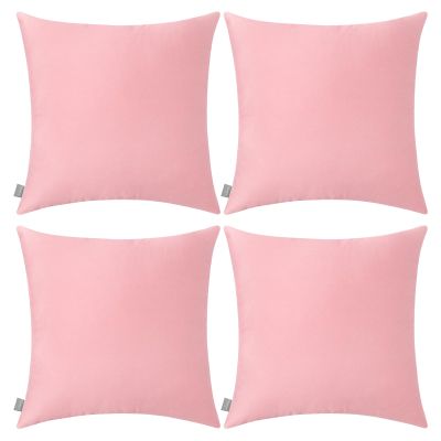 4-Pack 100% Cotton Comfortable Solid Decorative Throw Pillow Case,Thmyo Square Cushion Cover Pillowcase Sublimation Blank Pillow Covers DIY Throw Pillowcase for Couch Sofa(16x16 inch/ 40x40cm,Pink 2)