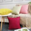 4-Pack 100% Cotton Comfortable Solid Decorative Throw Pillow Case,Thmyo Square Cushion Cover Pillowcase Sublimation Blank Pillow Covers DIY Throw Pillowcase for Couch Sofa(16x16 inch/ 40x40cm,Pink 2) view 3