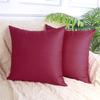4-Pack 100% Cotton Comfortable Solid Decorative Throw Pillow Case Square Cushion Cover Pillowcase Sublimation Blank Pillow Covers(Cover Only,No Insert)(16x16 inch/ 40x40cm, Wine red) view 2