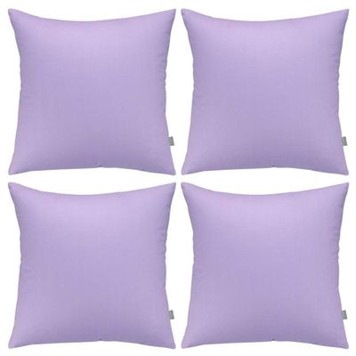 4-Pack 100% Cotton Comfortable Solid Decorative Throw Pillow Case,Thmyo Square Cushion Cover Pillowcase Sublimation Blank Pillow Covers DIY Throw Pillowcase for Sofa(16x16 inch/ 40x40cm,Light Purple)
