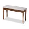 Baxton Studio Cornelie Grey Fabric Upholstered and Walnut Wood Dining Bench view 1