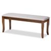 Baxton Studio Cornelie Grey Fabric Upholstered and Walnut Wood Dining Bench view 2