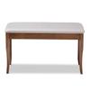 Baxton Studio Cornelie Grey Fabric Upholstered and Walnut Wood Dining Bench view 3