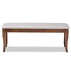 Baxton Studio Cornelie Grey Fabric Upholstered and Walnut Wood Dining Bench view 4