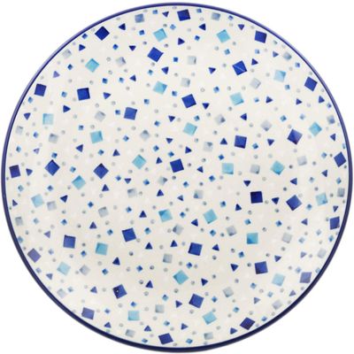Polmedia Polish Pottery Dinner Plate - Blue Celebration Pattern Handmade in Boleslawiec Poland by Ceramika Artystyczna + Certificate of Authenticity