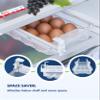 Skywin TidyFriend Refrigerator Egg Drawer 14"x7.5"x3.95" Snap-On Egg Holder with Pull-Out Drawer, Holds 18 Eggs, Fits Flat Fridge Shelves 14.116.3 in Long and 0.931.32 in Thick view 3
