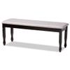 Baxton Studio Corey Modern and Contemporary Grey Fabric Upholstered and Dark Brown Finished Wood Dining Bench view 1