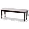 Baxton Studio Corey Modern and Contemporary Grey Fabric Upholstered and Dark Brown Finished Wood Dining Bench view 3