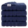 American Soft Linen Luxury 4 Piece Bath Towel Set, 600 GSM 100% Cotton Turkish Bath Towels for Bathroom, 27x54 in Extra Large Bathroom Shower Towels, Navy Blue view 1