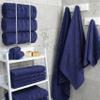 American Soft Linen Luxury 4 Piece Bath Towel Set, 600 GSM 100% Cotton Turkish Bath Towels for Bathroom, 27x54 in Extra Large Bathroom Shower Towels, Navy Blue view 2