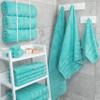 American Soft Linen Luxury 4 Piece Bath Towel Set, 600 GSM 100% Cotton Turkish Bath Towels for Bathroom, 27x54 in Large Bathroom Shower Towels, Turquoise Blue view 2