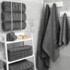 American Soft Linen Luxury 4 Piece Bath Towel Set, 600 GSM 100% Cotton Turkish Bath Towels for Bathroom, 27x54 in Large Bathroom Shower Towels, Dark Gray view 2