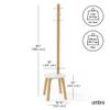 Umbra Pillar Coat Rack, Stool, Clothing Organizer, Umbrella Holder and Hat Organizer, Great for Entryway, White/Natural view 3