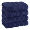 American Soft Linen Luxury Hand Towels for Bathroom, 600 GSM 100% Cotton Turkish 4 Piece Hand Towel Set, 600 GSM Hand Face Towels for Kitchen, Navy Blue Hand Towels view 1