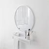 40-70cm Circular Wall Mirror Modern Round Metal Framed Hanging Glass Vanity Shaving Mirror for Living Room Bathroom Home Decor(White) view 1