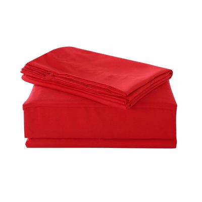 Apsley Linen Solid Color Egyptian Cotton 4-PCs Sheet Set Fits Mattress 26-28'' Deep Pocket Luxurious Bedding Set Premium Heavy Quality Sateen Weave Silky Soft Breathable (Emperor, Red)