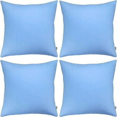 4-Pack 100% Cotton Comfortable Solid Decorative Throw Pillow Case,Thmyo Square Cushion Cover Pillowcase Sublimation Blank Pillow Covers DIY Throw Pillowcase for Sofa(20x20 inch/ 50x50cm,Sky Blue)