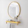15.7''- 27.6'' Bathroom Mirror with Shelf Wall Mounted Mirror Round Gold view 1
