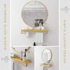 15.7''- 27.6'' Bathroom Mirror with Shelf Wall Mounted Mirror Round Gold view 4