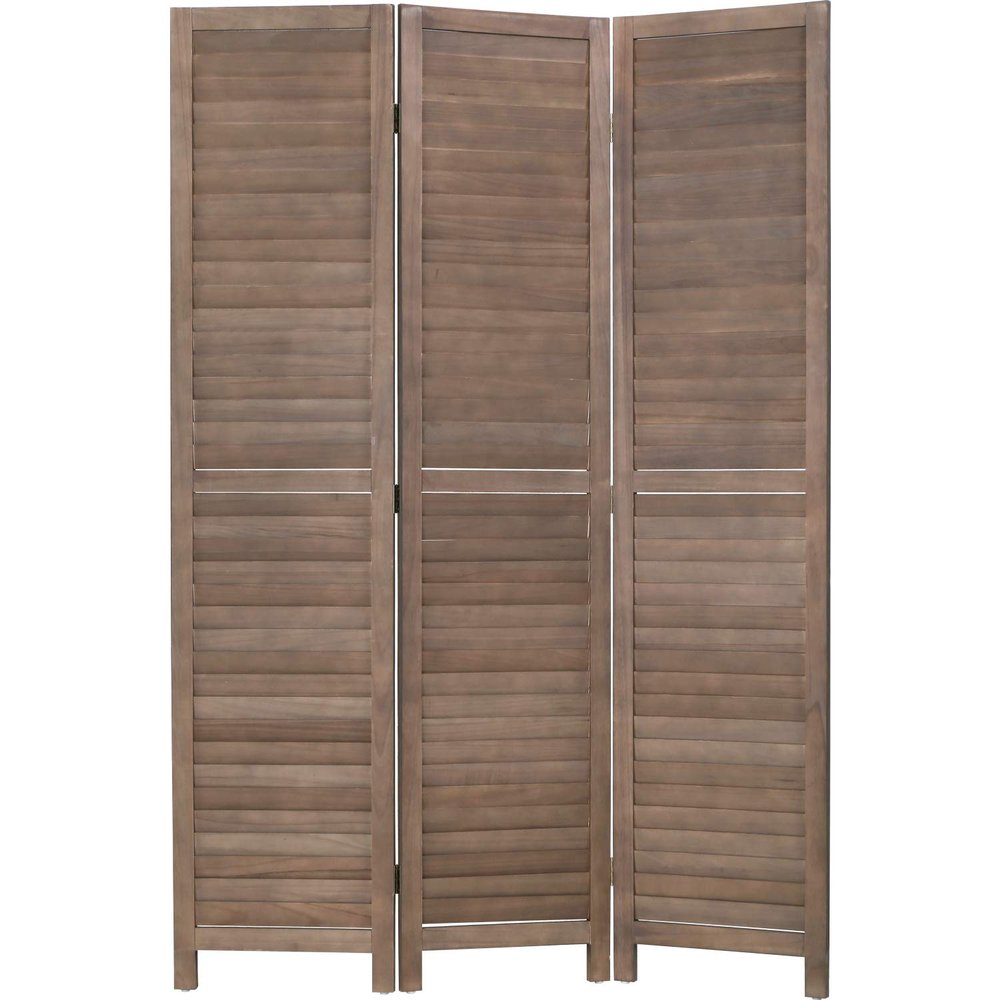 3 Panel Wood Room Divider 4.3 Ft Tall Privacy Wall Divider 67.7" x 16.9" Each Panel Folding Wood Screen for Home Office Bedroom Restaurant Brown