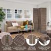 3 Panel Wood Room Divider 4.3 Ft Tall Privacy Wall Divider 67.7" x 16.9" Each Panel Folding Wood Screen for Home Office Bedroom Restaurant Brown view 3