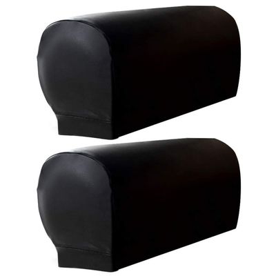 wistaria251 2Pcs Stretchy Armrest Covers, PU Leather Arm Caps Sofa Armrest Protectors, Waterproof Home Comfortable Elastic Waterproof Couch Arm Chair Slipcovers