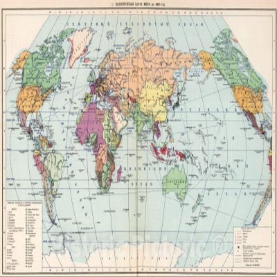 Political Map of the World, 1954 - Historical Map Print - 70in x 44in