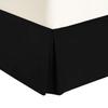 550-TC Egyptian Cotton Dust Ruffle/Bed Skirt King Size 1-Pieces Split Corner Tailored Bed Skirt 24" Inch Drop Length Black Solid view 1