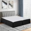 550-TC Egyptian Cotton Dust Ruffle/Bed Skirt King Size 1-Pieces Split Corner Tailored Bed Skirt 24" Inch Drop Length Black Solid view 2