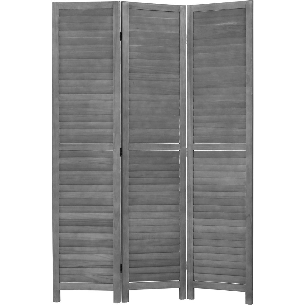 3 Panel Wood Room Divider 5.7 Ft Tall Privacy Wall Divider 67.7" x 16.9" Each Panel Folding Wood Screen for Home Office Bedroom Restaurant Gray