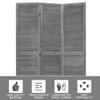 3 Panel Wood Room Divider 5.7 Ft Tall Privacy Wall Divider 67.7" x 16.9" Each Panel Folding Wood Screen for Home Office Bedroom Restaurant Gray view 2