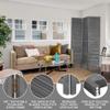 3 Panel Wood Room Divider 5.7 Ft Tall Privacy Wall Divider 67.7" x 16.9" Each Panel Folding Wood Screen for Home Office Bedroom Restaurant Gray view 3