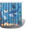 Amagical Sea World Fish and Wild Marine Animals in Ocean Pattern 16 Piece Bathroom Mat Set Shower Curtain Set Bath Mat Contour Mat Toilet Cover Waterproof Shower Curtain with 12 Hooks view 2