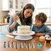 YOQXHY Cake Decorating Kit, 248 Pcs Baking Supplies Tools with Cake Turntable, Leveler, 24 Numbered Icing Tips, 2 Spatulas, 3 Scrapers, 2 Couplers, 50 Cupcake Liners, 100 Pastry Bags & More, (Blue) view 2