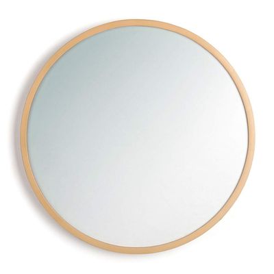 40-70cm Solid Wood Mirror, Round Wall Mounted Mirror, Natural, for Bathroom/Bedroom/Wardrobe