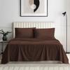 Apsley Linen Damask Stripe Egyptian Cotton 4-PCs Sheet Set Fits Mattress 26-28'' Deep Pocket Luxurious Bedding Set Premium Heavy Quality Sateen Weave Silky Soft Breathable (Twin XL, Chocolate) view 1