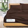Apsley Linen Damask Stripe Egyptian Cotton 4-PCs Sheet Set Fits Mattress 26-28'' Deep Pocket Luxurious Bedding Set Premium Heavy Quality Sateen Weave Silky Soft Breathable (Twin XL, Chocolate) view 2