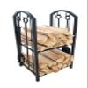 Everflying Fireplace Log Rack with 4 Tools Indoor Outdoor Fireside Firewood Holders Lumber Storage Stacking Black Wrought Iron Logs Bin Holder for Fireplace Tool view 1