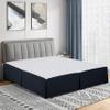 550-TC Egyptian Cotton Dust Ruffle/Bed Skirt King Size 1-Pieces Split Corner Tailored Bed Skirt 22" Inch Drop Length Navy Blue Solid view 3