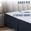 550-TC Egyptian Cotton Dust Ruffle/Bed Skirt King Size 1-Pieces Split Corner Tailored Bed Skirt 22" Inch Drop Length Navy Blue Solid view 4