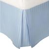 550-TC Egyptian Cotton Dust Ruffle/Bed Skirt King Size 1-Pieces Split Corner Tailored Bed Skirt 22" Inch Drop Length Light Blue Stripe view 1