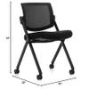 Offices to Go OTG11341B Armless Mesh Back Flip Seat Nesting Chair, 22" w x 22" d x 33" h, Set of 2 view 2