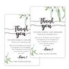 Giftideaworkshop 50 Wedding Reception Thank You Cards - Greenery Thank You Table Place Setting Cards - Great Addition to Your Table Centerpiece, Place Setting and Wedding Decorations, 4x6 Inch view 1