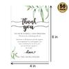 Giftideaworkshop 50 Wedding Reception Thank You Cards - Greenery Thank You Table Place Setting Cards - Great Addition to Your Table Centerpiece, Place Setting and Wedding Decorations, 4x6 Inch view 2